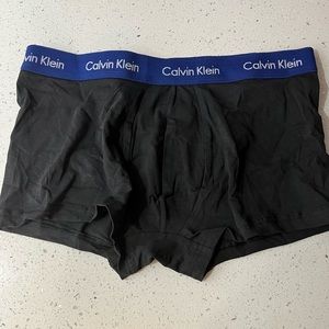 Mens Calvin Klein Trunk in black with blue waistband